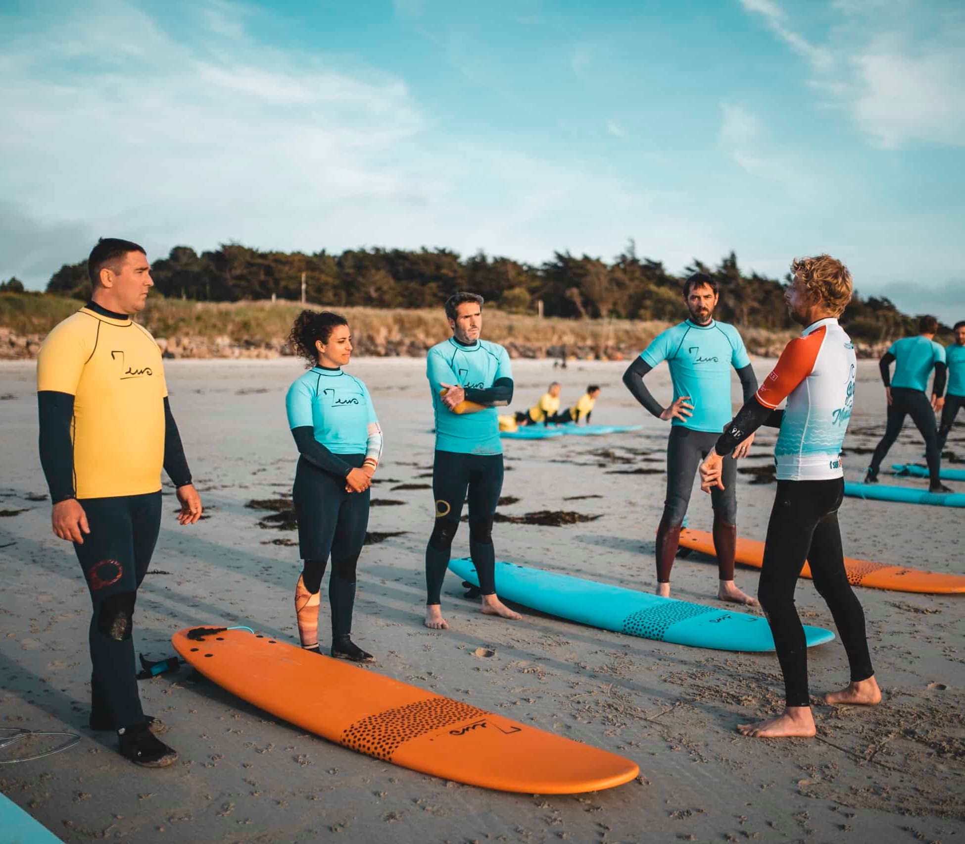 Cours de surf débutant à Santec au Dossen